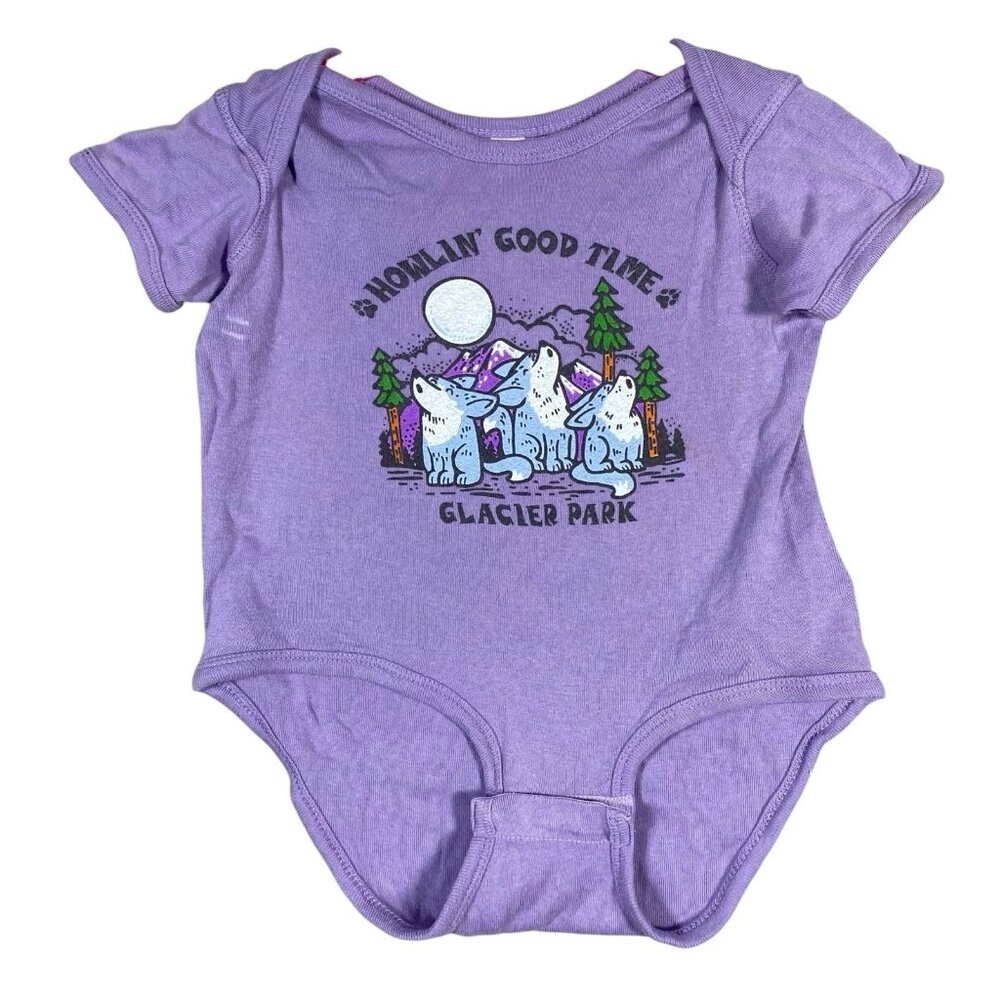 Rabbit Skins Glacier National Park Bodysuit Baby Toddler 18M Howling Wolves Moon